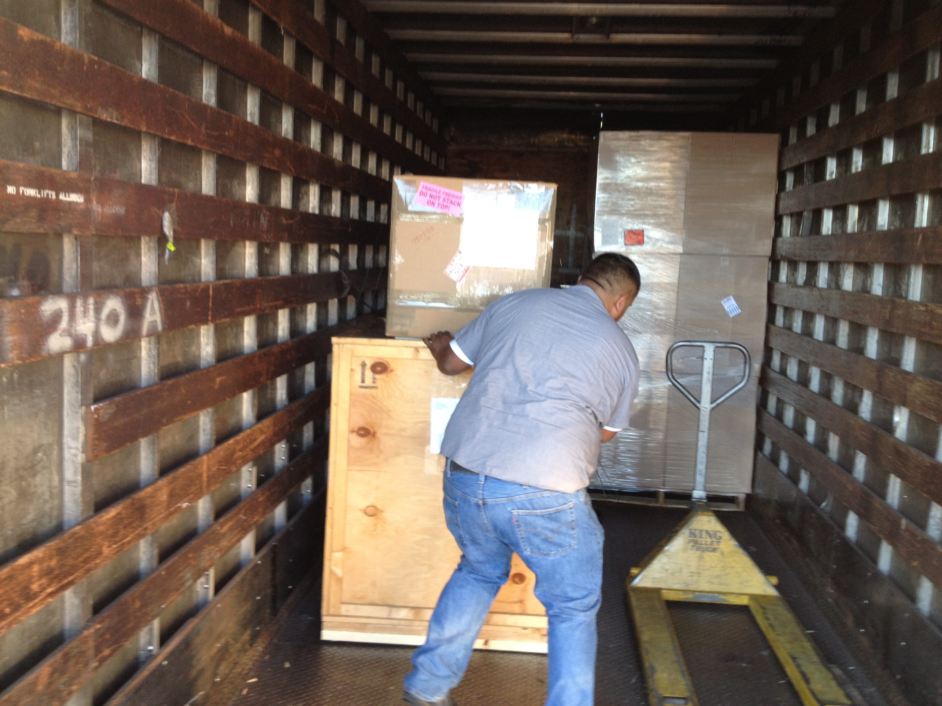 Coming Through The Rye getting placed on the truck Goodman Packing
